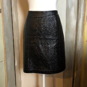 H&M Vinyl Skirt vegan leather Textured Above-knee length Black Size 14/L LNWOT